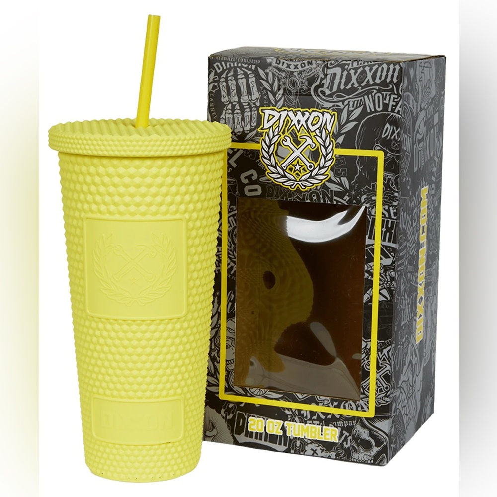 DIXXON Matte Yellow Studded Black 20 oz Tumbler